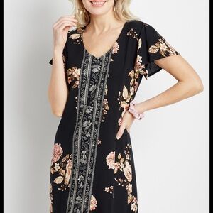 Maurices Black Floral Midi Dress